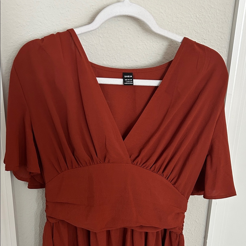 SHEIN Rust Red Mini Dress - Picture 3 of 5